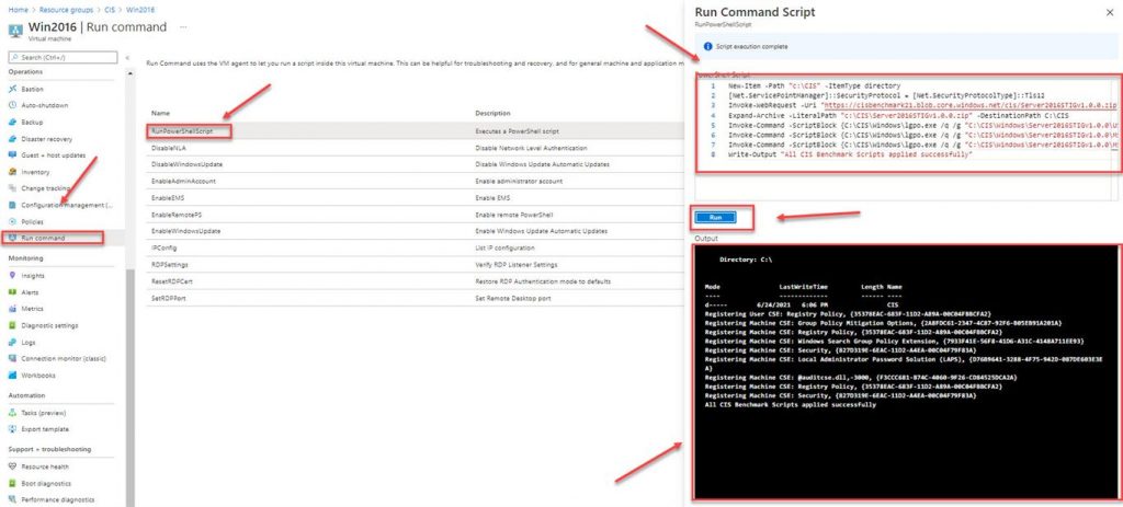 How to deploy CIS hardening scripts on Windows VM hosted in the Azure ...